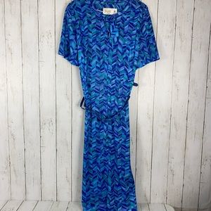 Vintage British Lady Union Workers Belted Midi Dress Sz 24.5 (Fits Sz Medium)